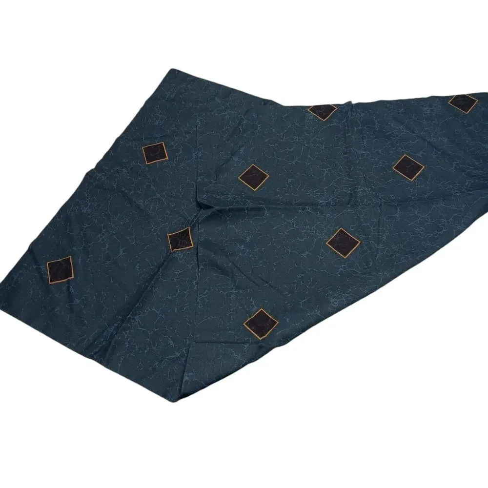 Vintage 80's springs King size‎ bed sheet skirt pillow cases Beige Blue diamond